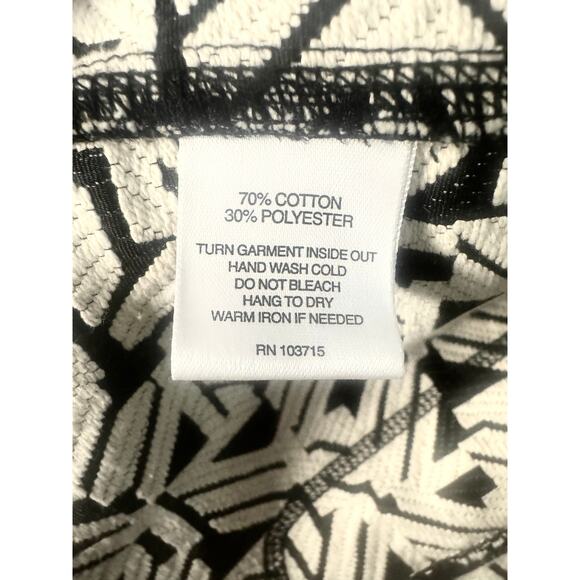 Valerie Stevens Blazer Jacket Women’s XL Black White Geometric Fringe Work Chic - Picture 9 of 9